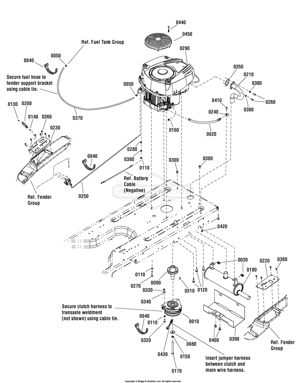 Engine Group - 21hp Briggs And Stratton (7502254) Diagram and Parts List for 7800753ASN (107280062)(2011) Briggs and Stratton Lawn Tractor